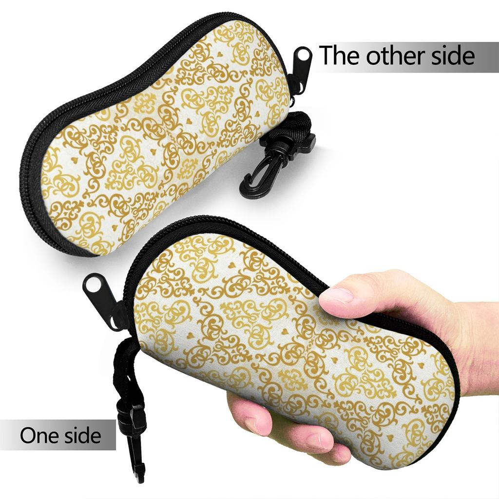 Golden Medallion Baroque Accessories Glasses Case for Girls Protective Zipper Glasses Storage Box Ins Eyewear Container