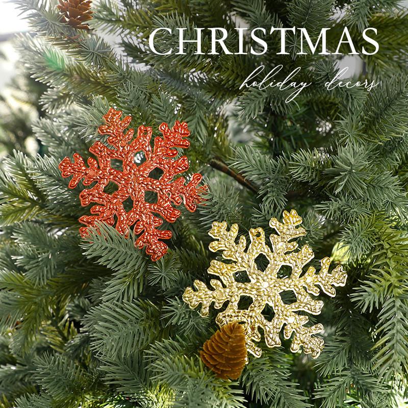 Christmas Snowflake Ornaments Pack With Gold Silver Red For Holiday Tree Decor