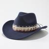 European and American five-pointed star western cowboy hat Tibetan warped woolen top hat men's and women's jazz hat