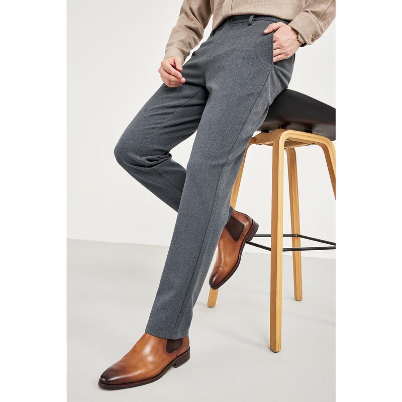 SEPTWOLVES Men's Casual Faux Wool 4-Way Stretch Pants