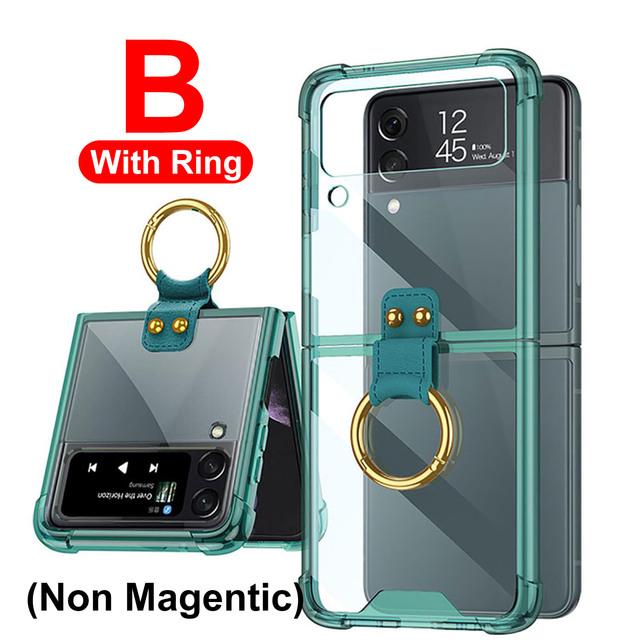 Pouzdro s magnetickým pantem pro Samsung Galaxy Z Flip 4 Full Protector Case s filmovým krytem objektivu fotoaparátu Pro Samsung Galaxy Z Flip 4 Case