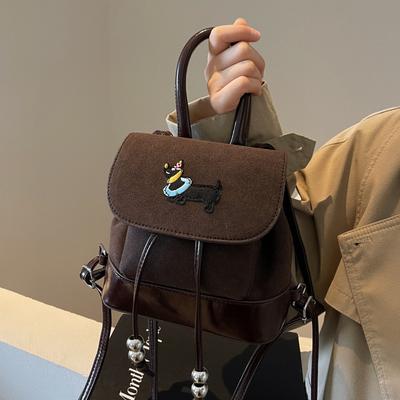 Cute Girl Retro College Style Small Backpack Female New Trendy Autumn and Winter Fashion Backpack Travel Bag