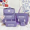 4 Pcs Backpack for Boys Girls Children Lovely Schoolbag Kindergarten Schoolbag Kids Gift Pencil Case Large Capacity Handbag