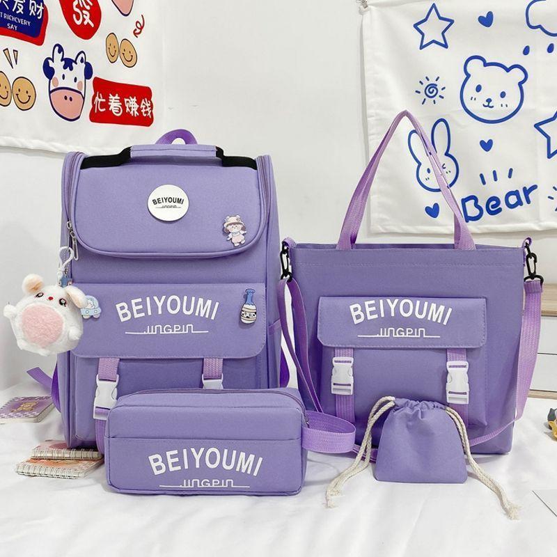 4 Pcs Backpack for Boys Girls Children Lovely Schoolbag Kindergarten Schoolbag Kids Gift Pencil Case Large Capacity Handbag