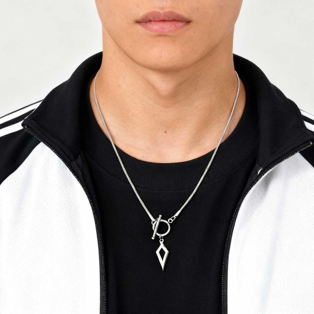 Trendiger Klassischer Vierzackstern Anhänger OT-Schließe Halskette für Herren, Edelstahl Runde Schlangenkette Halskette, Punk Schmuck