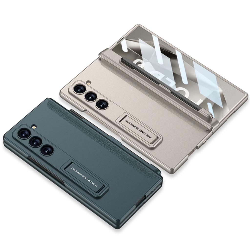 Samsung Z FOLD6 Pen Slot Phone Case FOLD6 Hinge Hard Shell Anti Peeping Glass Film Protective Case FOLD6