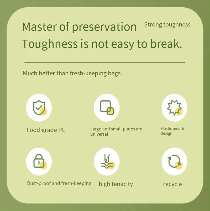 Disposable plastic wrap cover antibacterial food grade special isolation smell insurance with elastic mouth kitchen dish cover