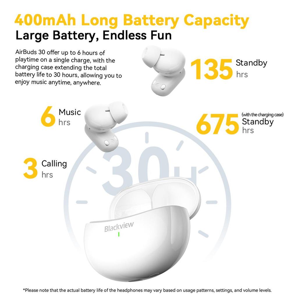 Blackview AirBuds 30 TWS Earphone Wireless Bluetooth Headphones In Ear Earphones Sport IPX4