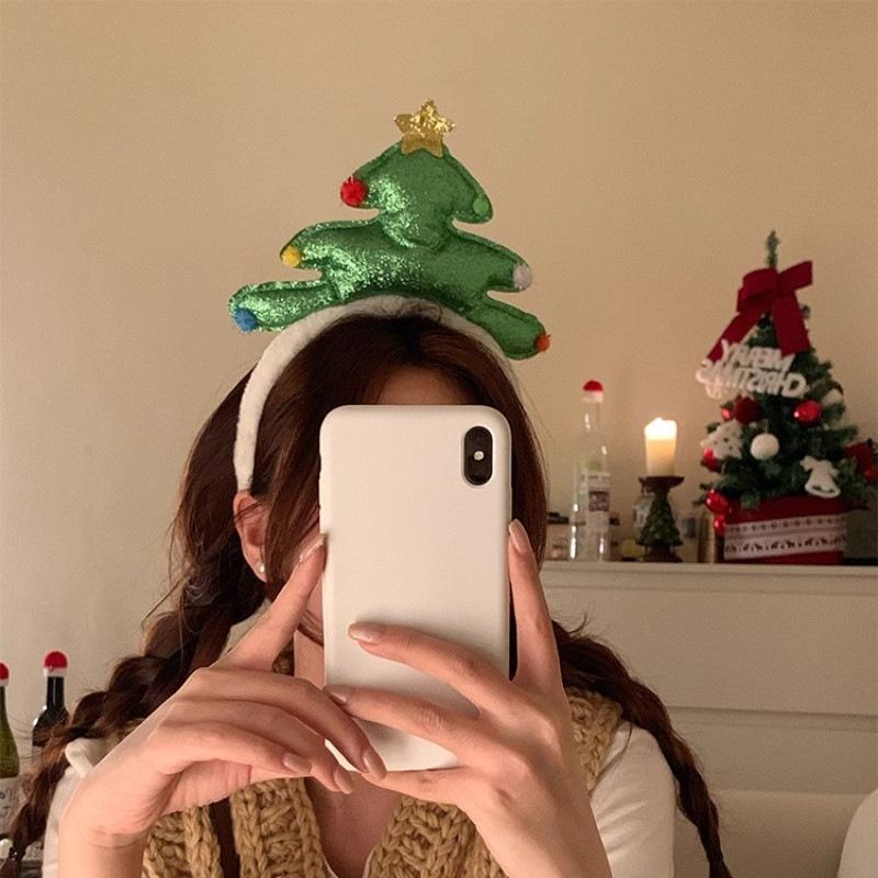 Christmas Decoration Christmas Tree Headband Cute Cartoon Reindeer Antlers Hair Band Festival Party Decor Hair Accessories Gift