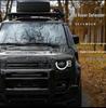 Matte Black Scratch-Resistant Off-Road Kit for New Defender 2020+: Rearview Mirror Cover, Front Bumper & Rear Taillight.