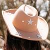 Popular Women's Fashion Light Luxury Top Hat Rhinestone Star Sequined Accessories Elegant Party Party Dance Wear
