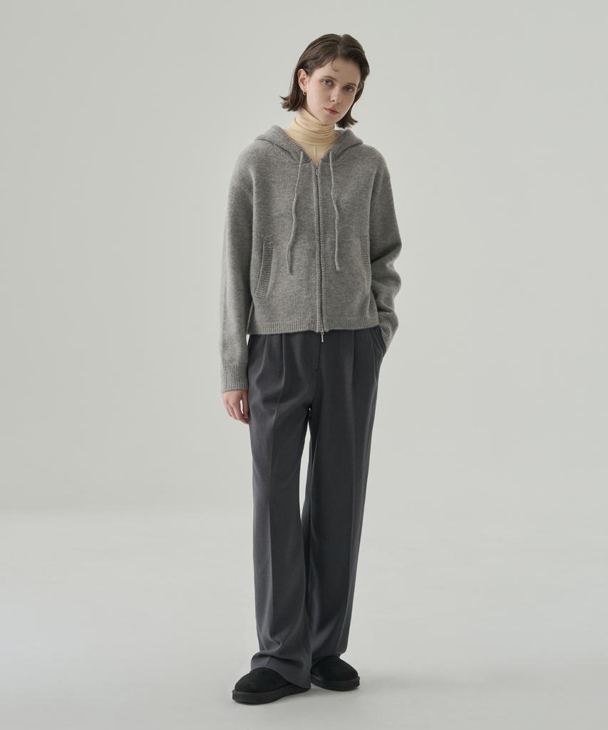 Deuloupisumeon Tosti Brushed Double-Pleat Wide Slacks [Charcoal]