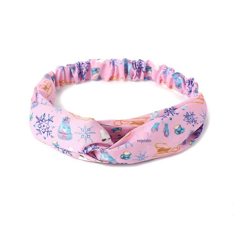 Elastic European & American Christmas Cross Headband for Yoga, Sports, and Face Washing