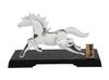 Glass Square Good Fortune Prayer Glass Horse Running - A Symbol of Vitality, Action, and Energy To Enhance Success (Large) Running Glass with Display
