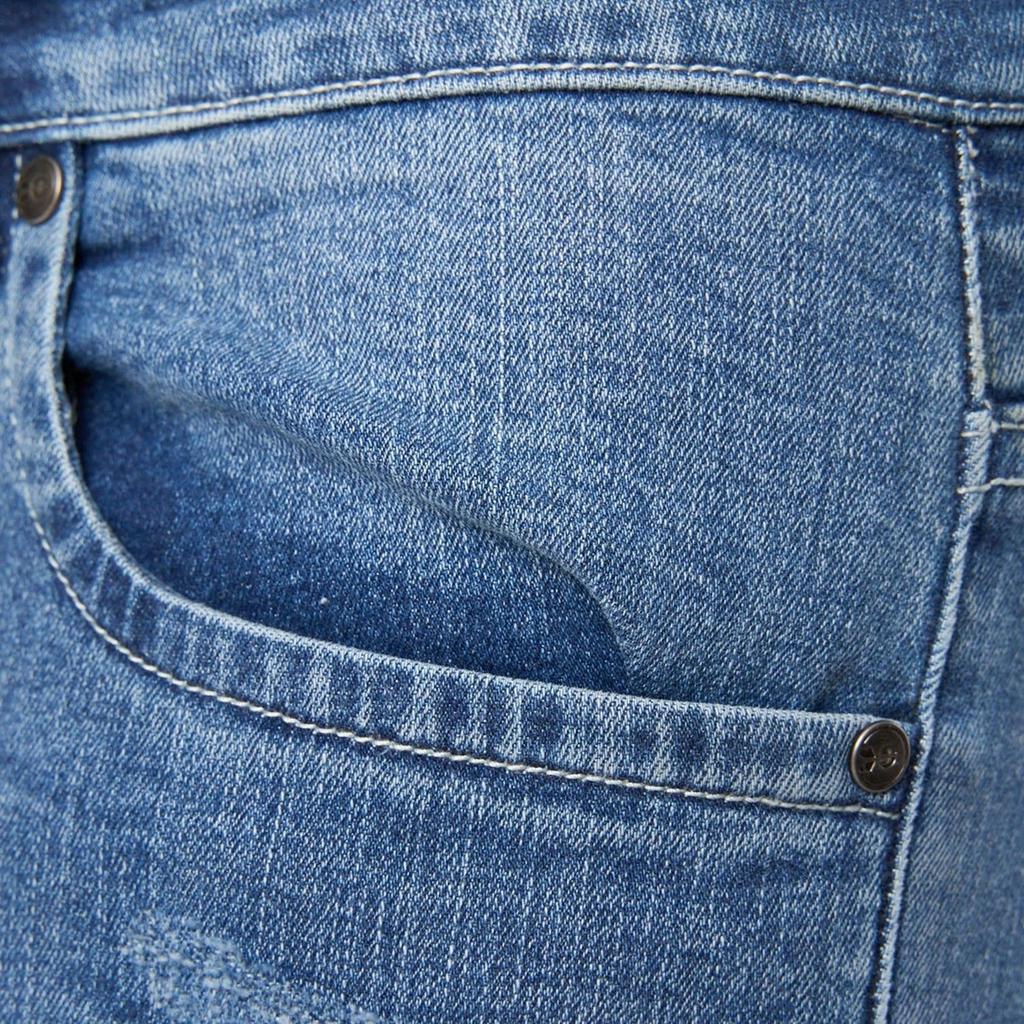 Crosshatch Mens Riptrey Abraised Denim Scratch Shorts