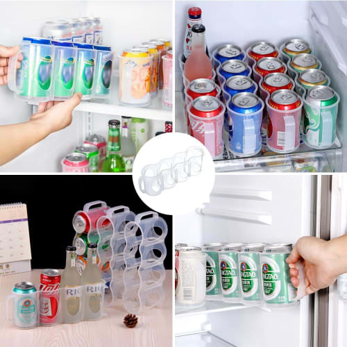 Refrigerator Storage, PET Bottle Stock Storage, Can Storage Rack, Beer Can Holder, Holds 4 Cans, Case, Drink Storage, with Handle, Refrigerator Top Ra