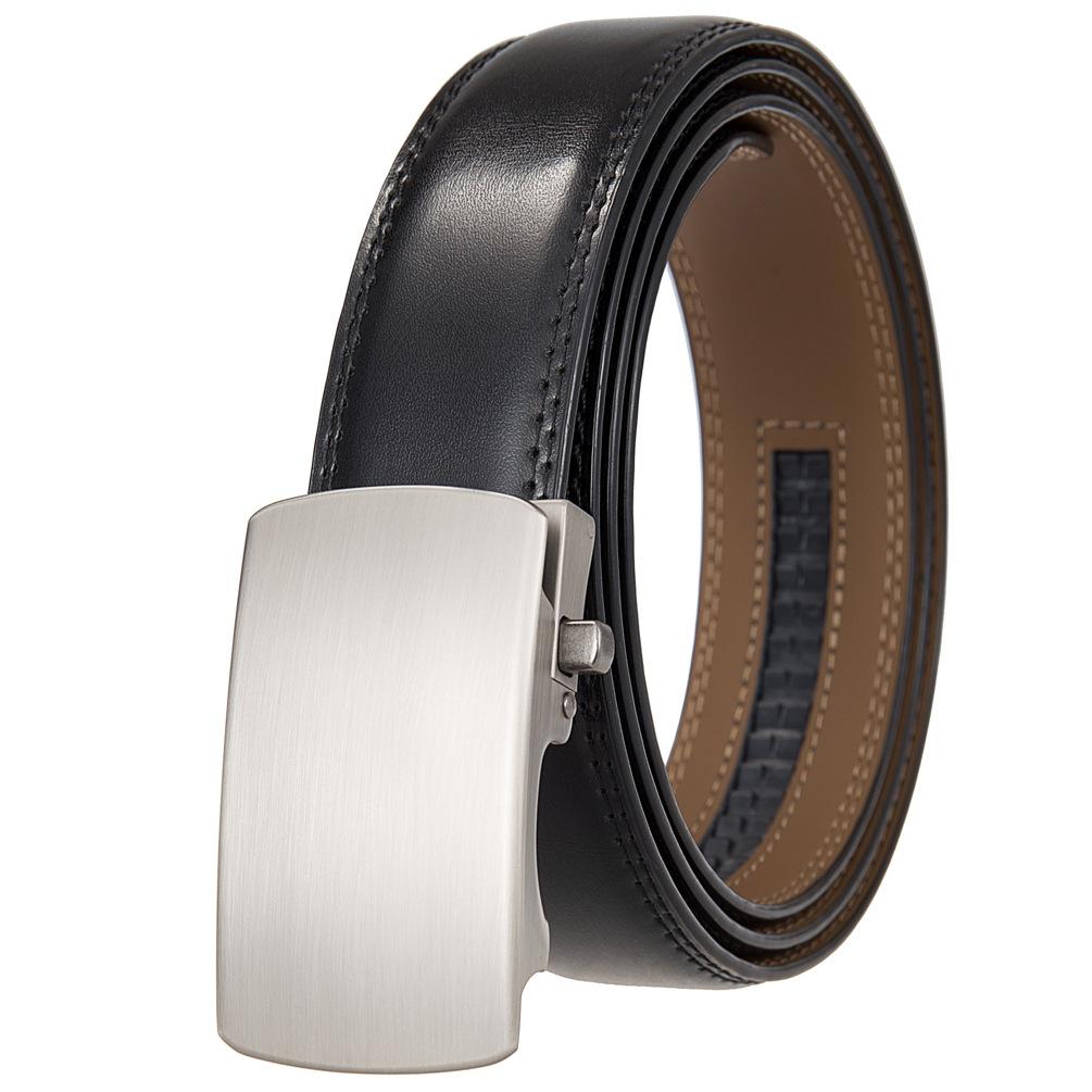 1Pcs Men'S Belt Automatic Buckle, Belt Men'S, Casual, Business Youth Cowhide Belt Ly36-35566-1
