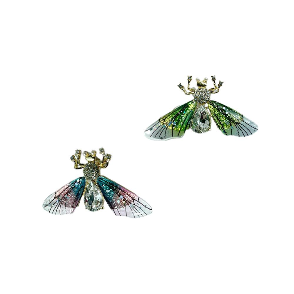 New Fairy Pink Bee Brooch High-end Transparent Wings Fashion Trend Animal Accessories Pin