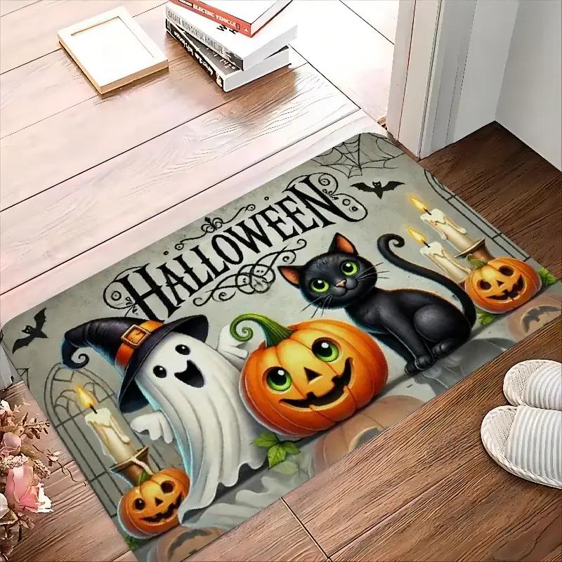 Halloween Welcome Floor Mats Non-Slip Doormat Bedroom Kitchen Bathroom Rugs Washable Carpet For Home Decor
