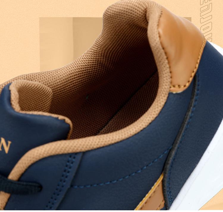 Cross-Border Plus Size Autumn & Winter Men's Leather Casual Sports Shoes - Stylish, Trendy, Lightweight Outdoor Running Sneakers