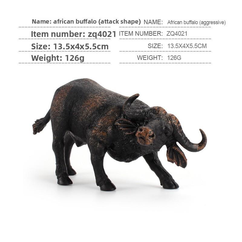 Pvc Solid African Water Buffalo Model With Realistic Design For Childrens Educational Toys