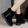 European and American suede fluffy snow boots women's winter new thick-soled plush warm middle-aged mother cotton boots