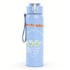 1PC Yellow sunglass minimal graphic print 750ml colorful plastic sports water bottle leakproof pop up lid with straw for outdoor work home use