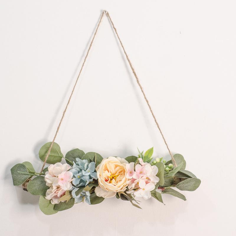 1PC Fake Flower Artificial Wreath Wall Pendant Wedding Aerial Hanging for Party Yard Decor