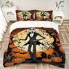 3pcs Halloween Jack Skellington Bedding Set, Includes Quilt Cover and Pillowcases, Suitable for All Seasons, Machine Washable, Ideal Gift Fo