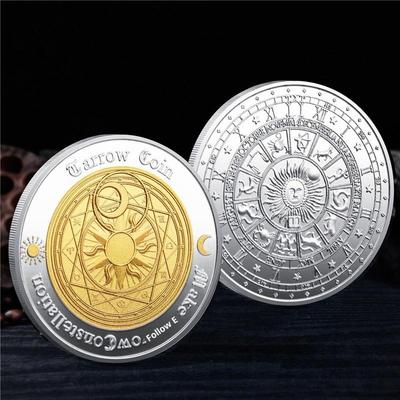 Moneda Souvenir Doce Constelaciones Europa Y América Tarots Monedas de la Suerte para el Amor y los Deseos Regalo Moneda Conmemorativa Bicolor
