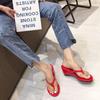 Mezzanine slippers women's 2025 new flip-flops heel seaside vacation fresh outer fashion sandals women's shoes
