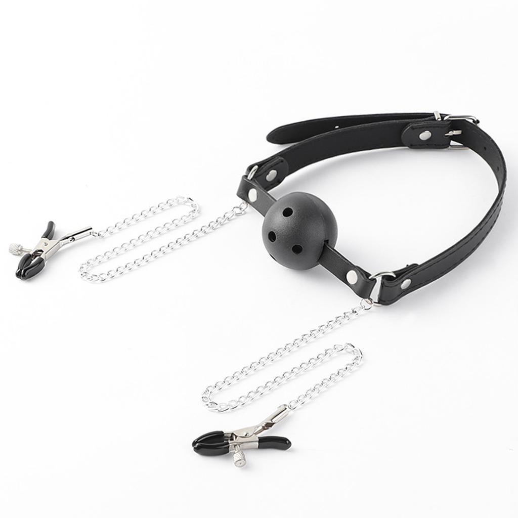 Kit Bondage Sex Set Neck to Thigh with Ball Gag Nipple Clamps Sexy Harness Sex Bondage Restraints SM Game Adult Sex toy