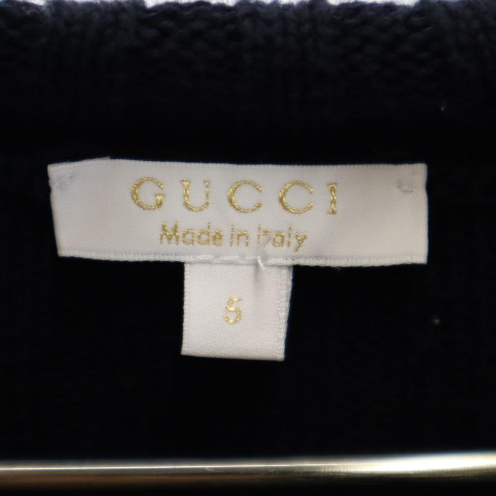 GUCCI made in Italy Long sleeve sweater 5 Navy knit Kid's Used