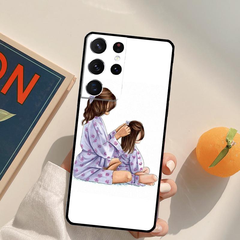 Mom and Daughter Phone Case For Samsung Galaxy S24 S25 S26 Ultra S20 S21 S22 S23 Plus S10 S25 FE Back Cover