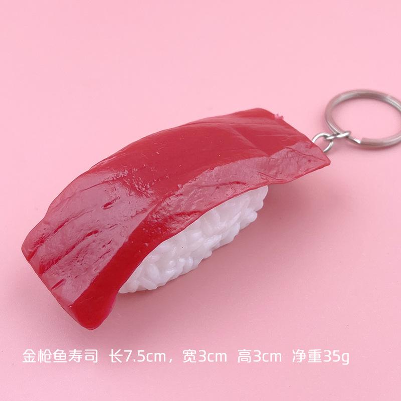 Simulation Fake Sushi Model Keychain Fun Japanese Keychain Rice Ball Salmon Model Sushi Keychain Pendant Food Mold Decoration