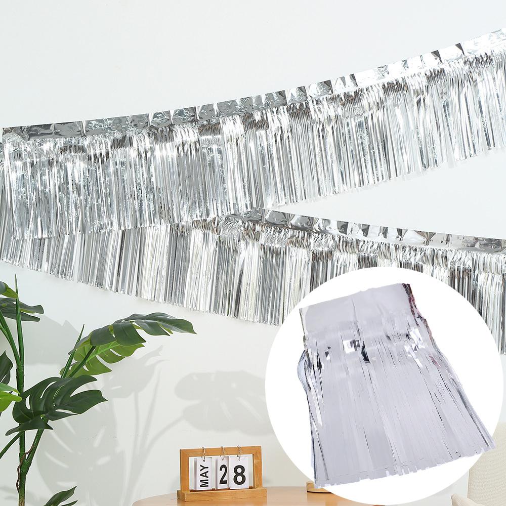 

Premium Foil Fringe Tinsel Garland Creative 2M 4 Layers Foil Banner Birthday Party Wedding Decoration Christmas Home Wall Decor