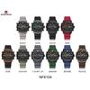 NAVIFORCE Men's Sports Watch Quartz Movement LCD Digital Watch Date Day Chronograph Waterproof Silicone Strap Boys Multifunctional Watch NF6104