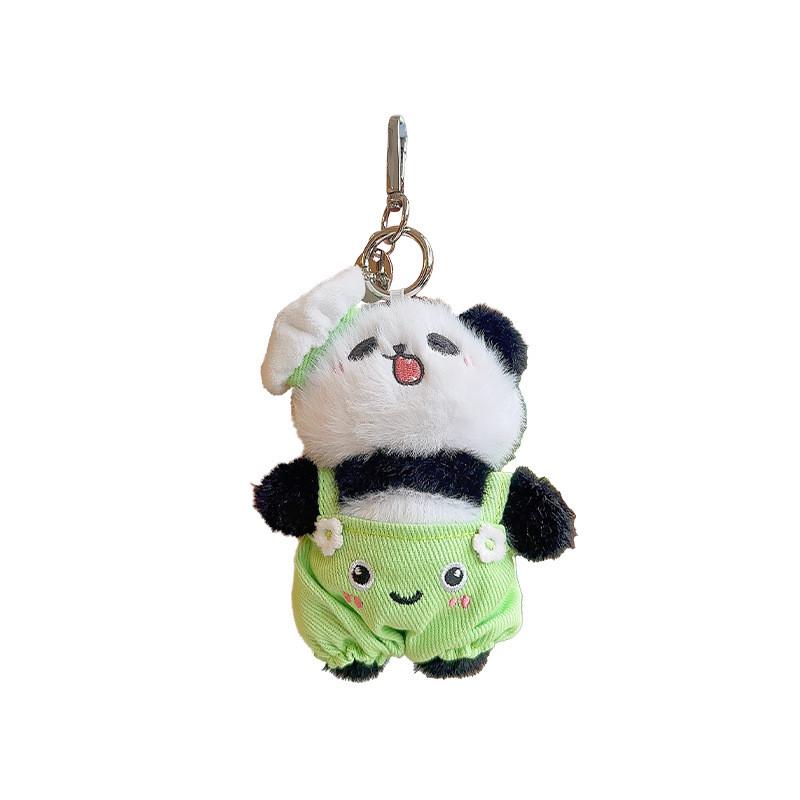 Cartoon Panda Cute Chef Plush Keychain Holder Colorful Pants Accessories Gift