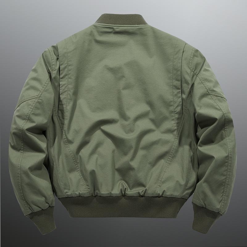 Herren Plus Size Lockere Baumwoll-Baseballjacke - Herbst/Winter Pilot Style Oberbekleidung.