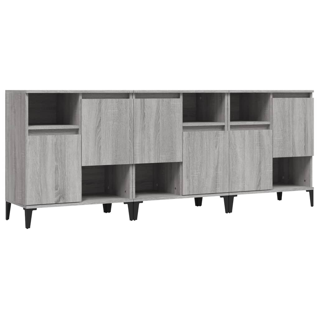 Sideboards 3 pcs Grey Sonoma 60 x 35 x 70 cm Particleboard