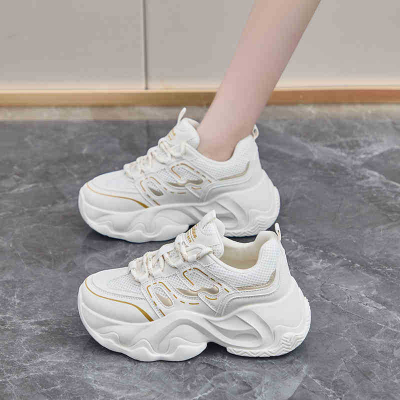 Mesh dad shoes women's small casual shoes heightening platform sports