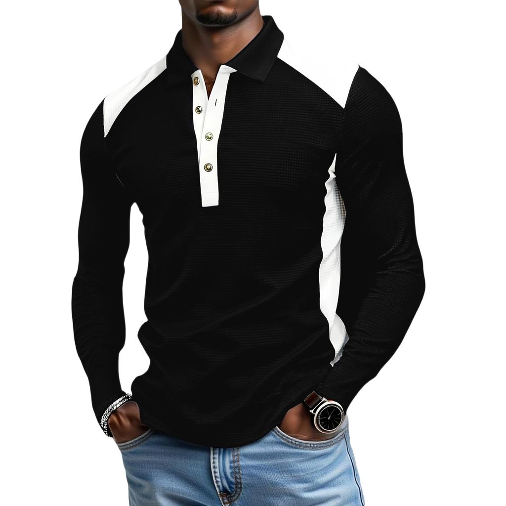 Męska  Rekreacyjna  Zapinana na Guziki  Z Kołnierzykiem na Zakładkę  Długi Rękaw  Odzież Wierzchnia