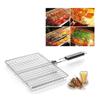 Tragbarer Metall-Eisen Klappgrillkorb BBQ Grillkorb mit Griff für Fisch Gemüse Garnelen Kochzubehör Outdoor