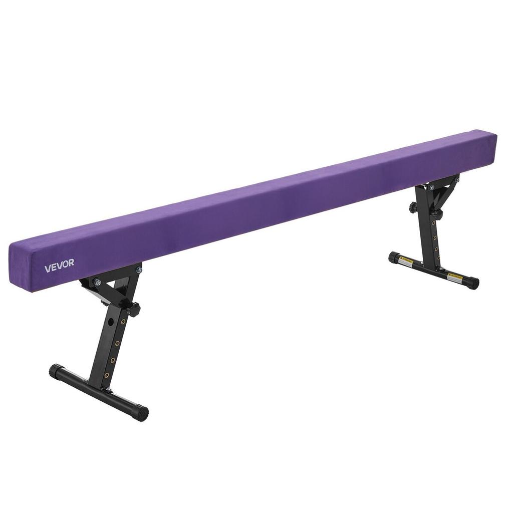 Trave di Equilibrio Regolabile per Bambini, Trave da Ginnastica da 8 Piedi, Travi da Pavimento Alte e Basse con 5 Altezze Regolabili per Tutti i Livelli di Ginnastica, Professionale