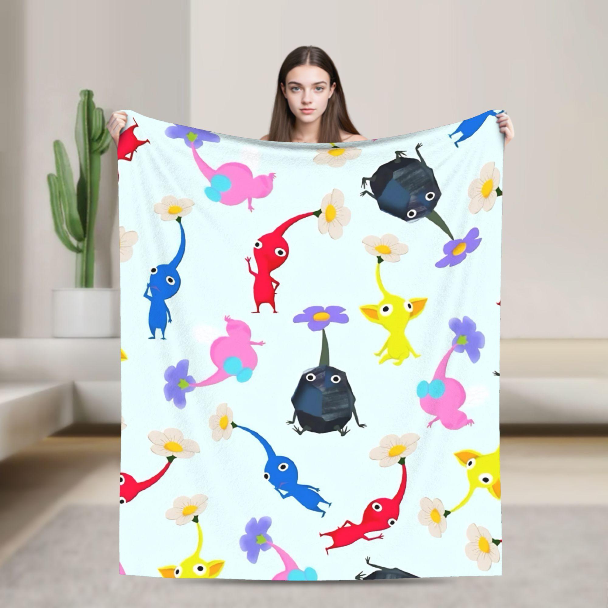 Pikmin Game Blanket  Super Soft Fluffy Plush Throw Blanket For Couch Bed Airplane Travel Flannel Bedspread Bed Cover 30x40in