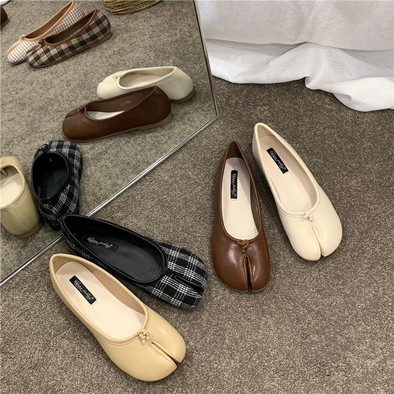 2025 spring and autumn new Doudou shoes women's shoes sub-toed pig's trotters shoes toes lazy horseshoe shoes flat single shoes autumn