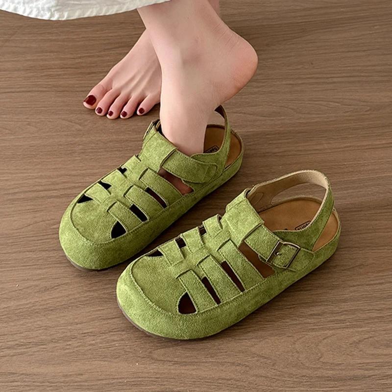 Fashion Flats Women's Sandals Fashion Hollow Designer Shoes Casual Slingback Slippers 2025 Summer Flip Flops Trend Sandalias De Mujer