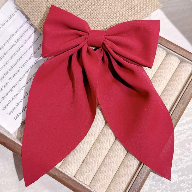 Shein Korean Style Double-Sided Satin Bow Hair Clip