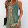 Women's Summer 2025 Slimming V-Neck Sleeveless Print Dress