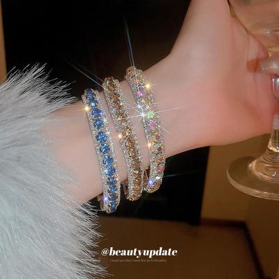 Exquisites High-End Geometrisches Strassarmband: Modischer, Luxuriöser, Super Glänzender Schmuck für Damen